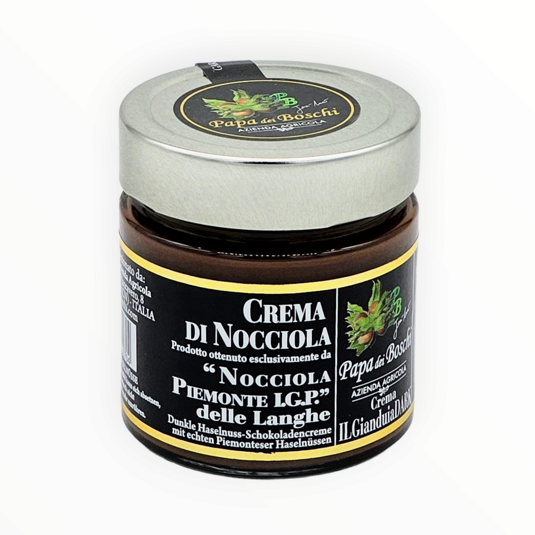 Papa dei Boschi: Piemontester Haselnusscreme - Crema Gianduia Dark, 250g